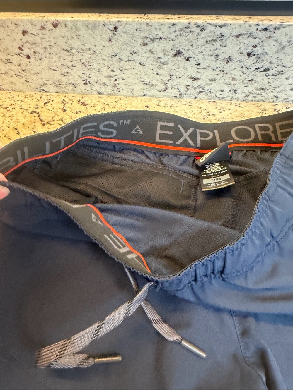 Gerry Weber Men's Athletic Shorts in navy blue  with Gray Trim medium